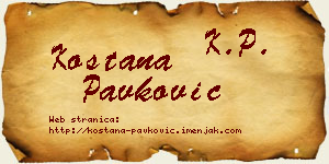 Koštana Pavković vizit kartica